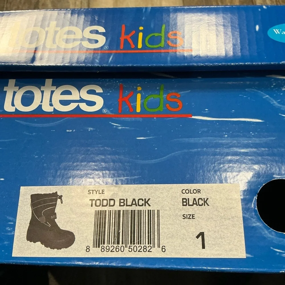 Totes Kids Black and Gray Snow Boots Size 1